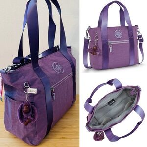 KIPLING JAYLA 15" Laptop Tote Bag Purple Passion